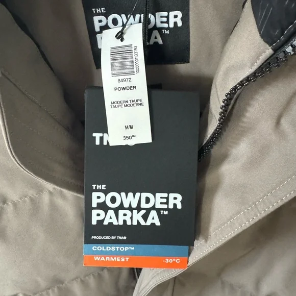 TNA The Powder Parks Tan Puffer Coat Weather-Resistant Hooded - Picture 4 of 6